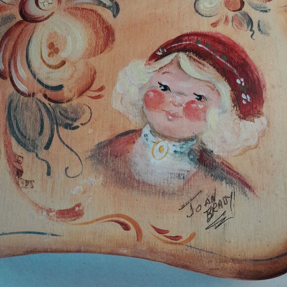 Handpainted Wood Plaque Bread Shaped Wall Decor Kitchen, Cook, Baker Gift - Picture 4 of 5